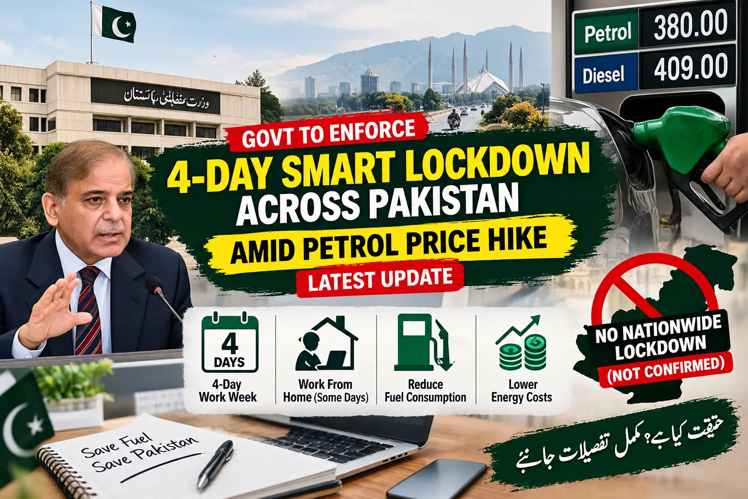 Govt to Enforce 4-Day Smart Lockdown Across Pakistan Amid Petrol Price Hike Latest Update