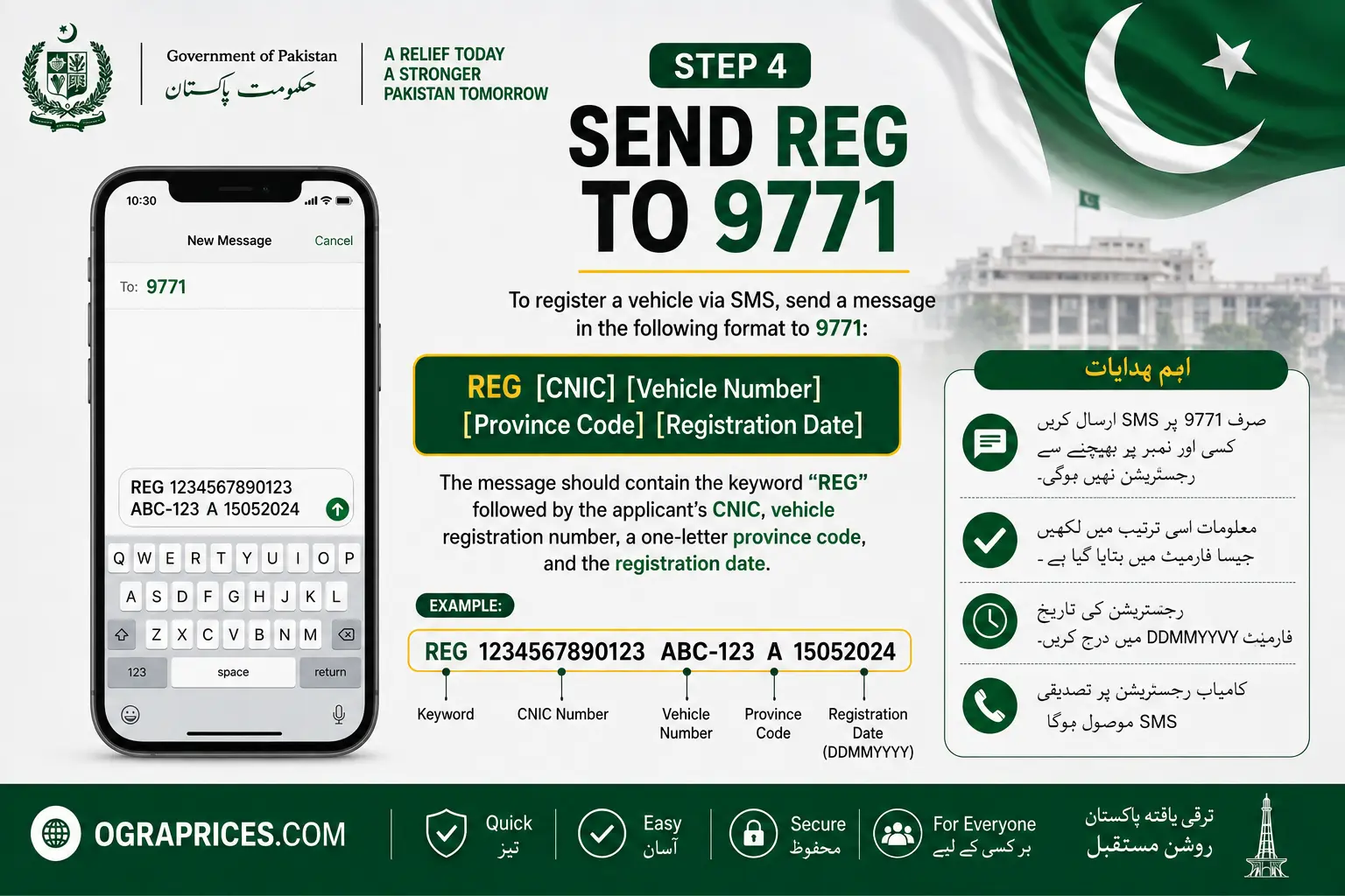 Step 4 Send REG to 9771